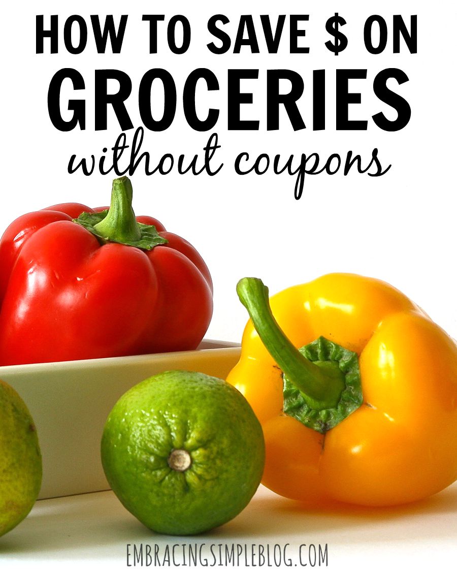 Would you like to save money on your groceries, but dislike couponing or just simply don't have the time for it? Click to read how to save money on groceries WITHOUT using coupons.