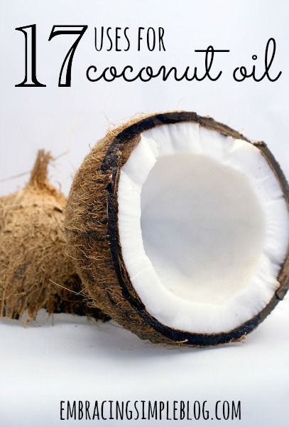 There are so many benefits to using coconut oil. It is a very inexpensive alternative for many products. Here are my 17 top uses for coconut oil!