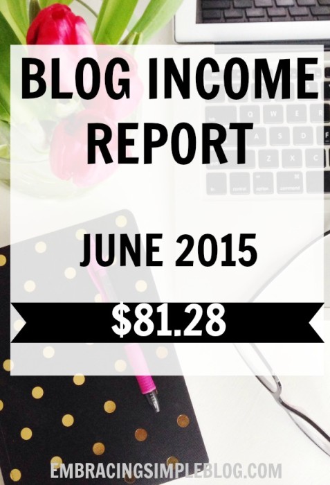 How I started earning an income from my blog! Sharing advice for how to earn an income from blogging in my June 2015 Blog Income Report.