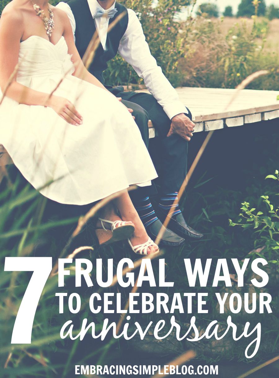 Looking for fun celebration ideas that will allow you to enjoy your spouse's company but won't bust your budget? Here are 7 frugal ways to celebrate your anniversary or any other special occasion. These even make for great regular date night ideas! 