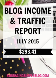July 2015 Blog Income and Traffic Report