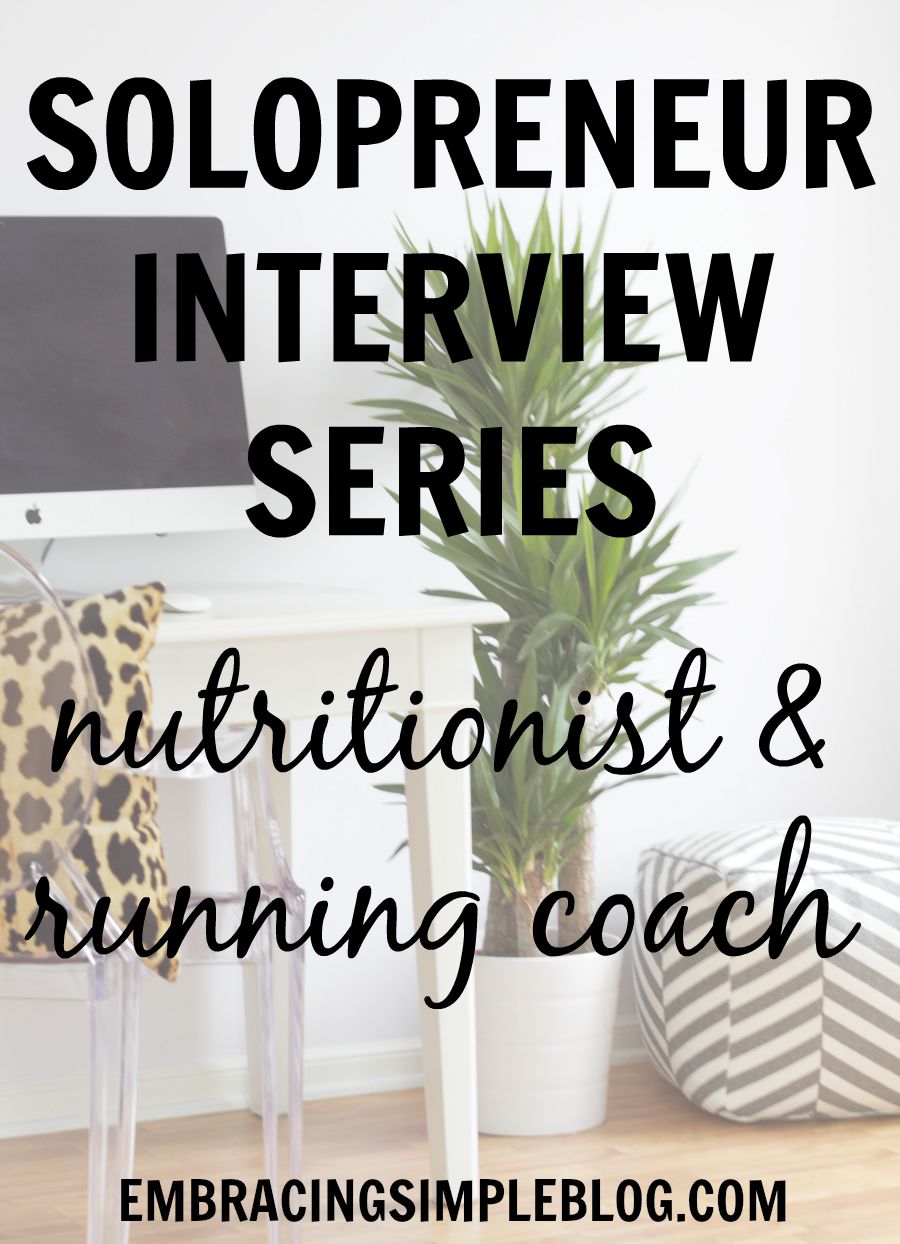 Are you interested in becoming self-employed and being your own boss? Don't miss this inspiring interview with a Nutritionist and Running Coach for the insightful advice she offers other aspiring Solopreneurs who desire to take the plunge into self-employment!