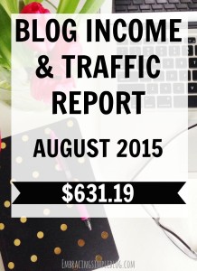 August 2015 Blog Income and Traffic Report