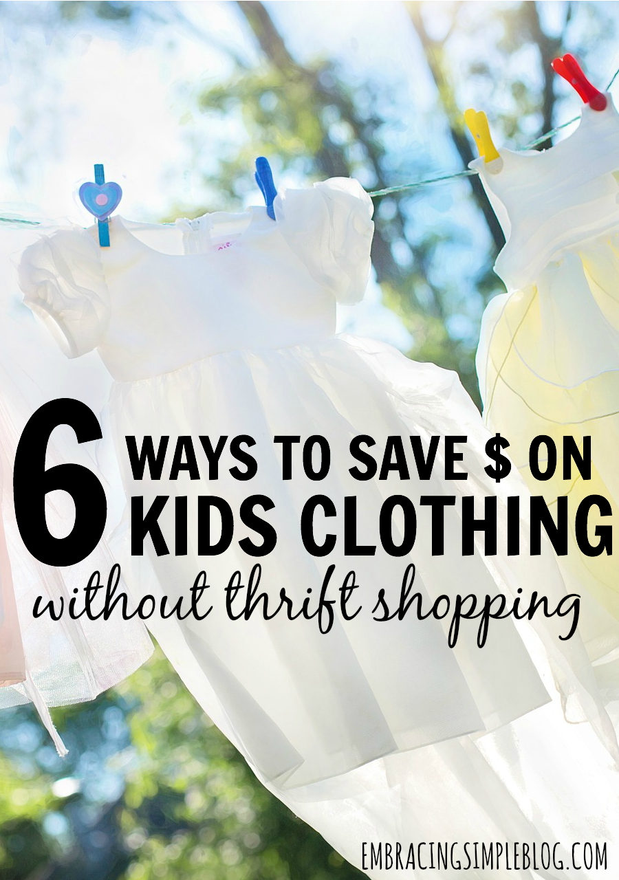 Looking for ways to dress your kids in cute outfits without spending a fortune to do so? Don't miss this awesome post to learn how to save money on kids clothing without thrift shopping!