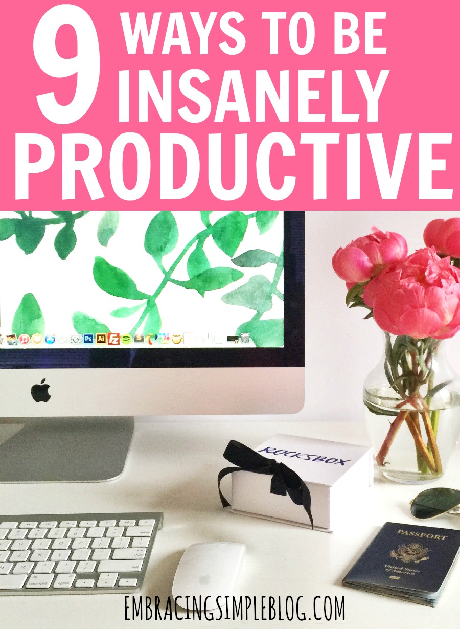 While you can't create more time, you CAN learn how to make the most of your existing time so that you spend less time working and more time enjoying life! Don't miss these 9 Ways to be Insanely Productive!