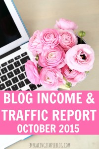 October 2015 Blog Income and Traffic Report