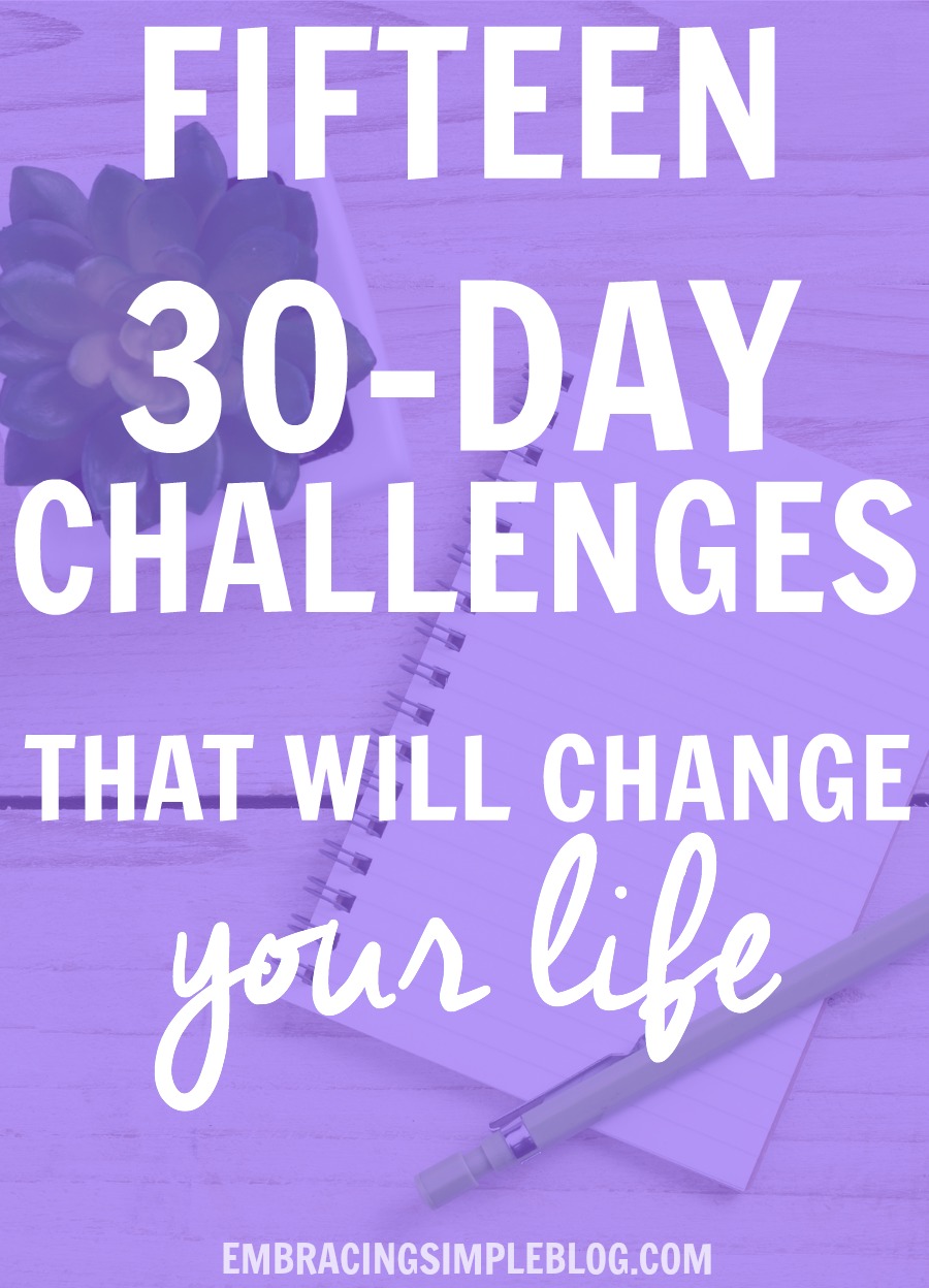 If you want to improve your life in the biggest way possible, this is a must-read! Here are fifteen 30-day challenges that will inspire you to make big changes in your life for the better! :)
