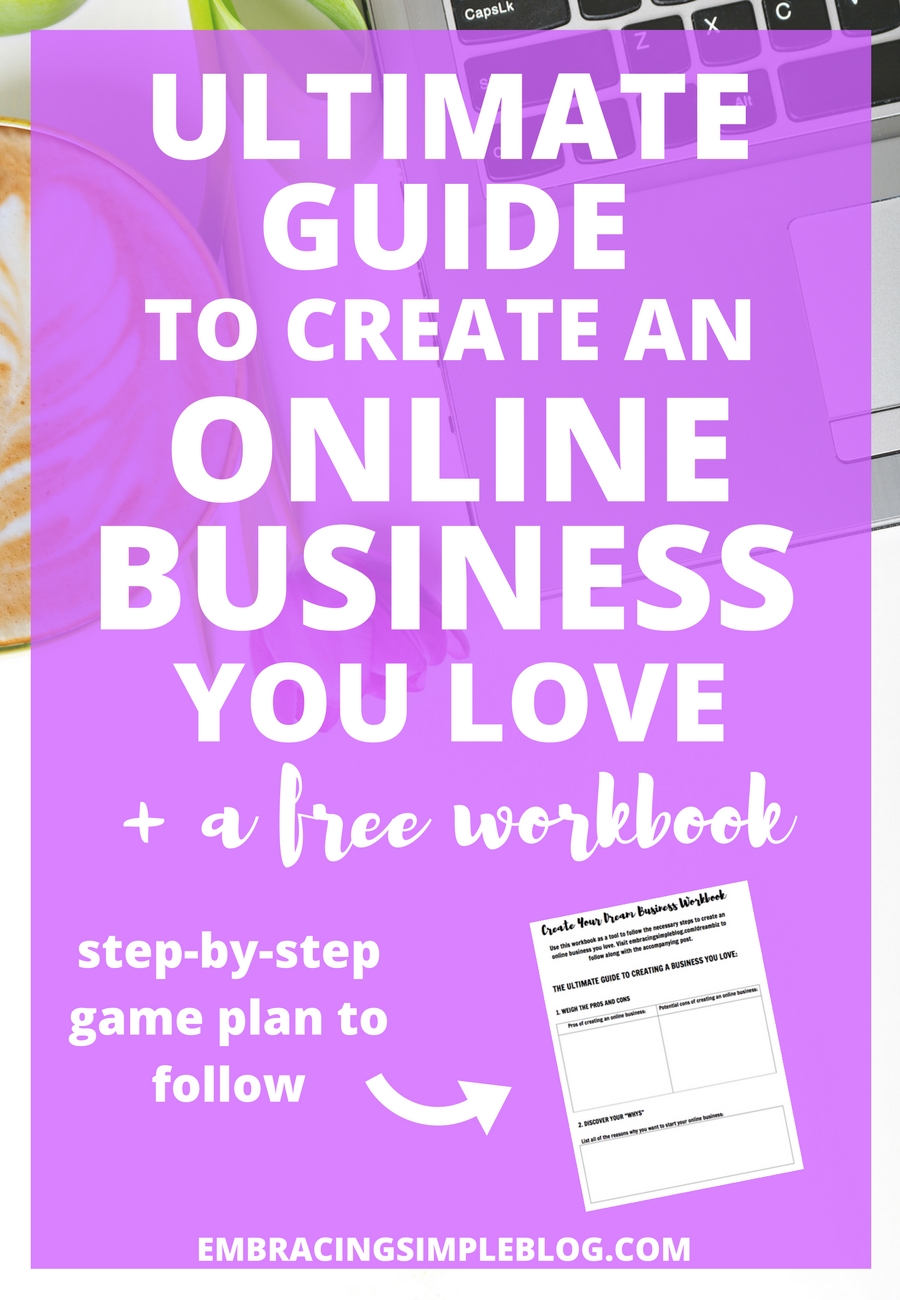 Do you have a dream to create an online business you love? Follow this ultimate step-by-step guide to create your own business that will allow you to follow your passions, help others, and make money! Plus download your free workbook that will walk you through planning out every detail :) Let's make your dream of being a business owner a reality!